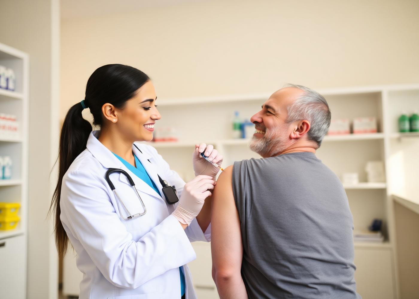Parkway pharmacist administering a vaccine
